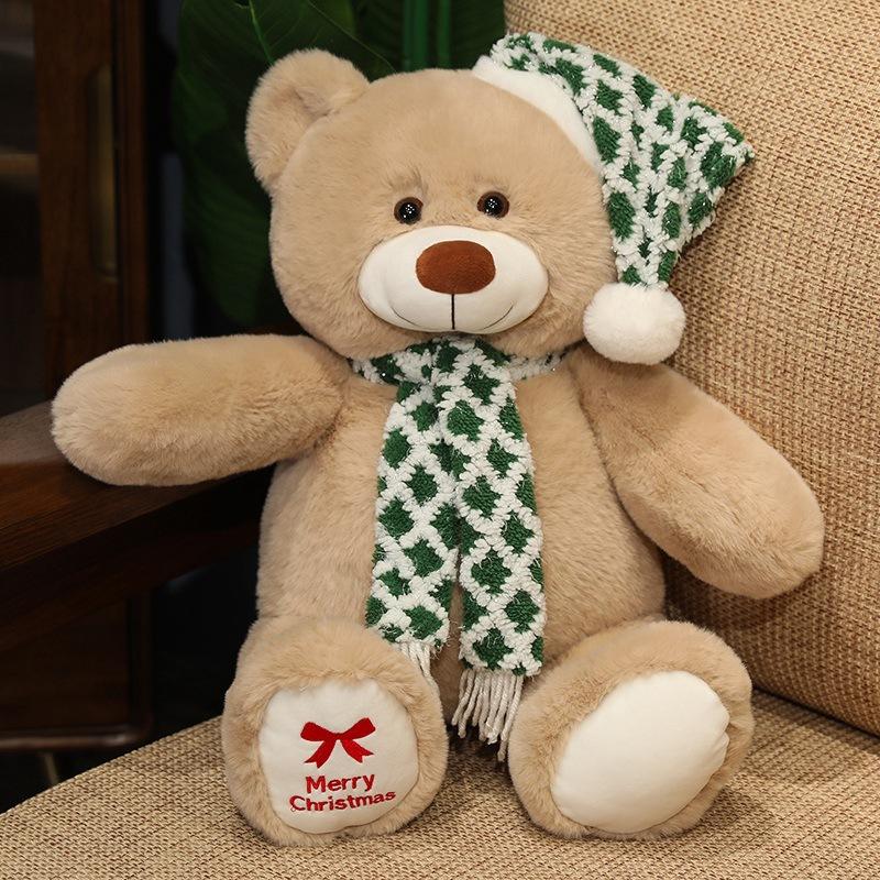 Cute Christmas Hat Teddy Bear Doll Plush Toy Bear Hug Bear Doll Children'S Rag Doll Christmas Gift
