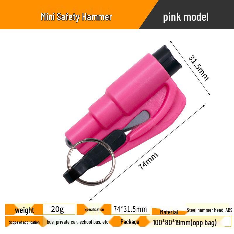 Portable Mini Car Safety Hammer Keychain - Emergency Window Breaker & Escape Tool, Easy to Store & Carry