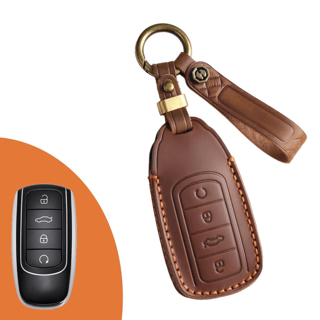 Chery Tiggo 8 Plus Key Cover - Premium Cowhide Protective Shell