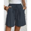 Women Casual Drawstring Waist Shorts With Pockets Summer Beach