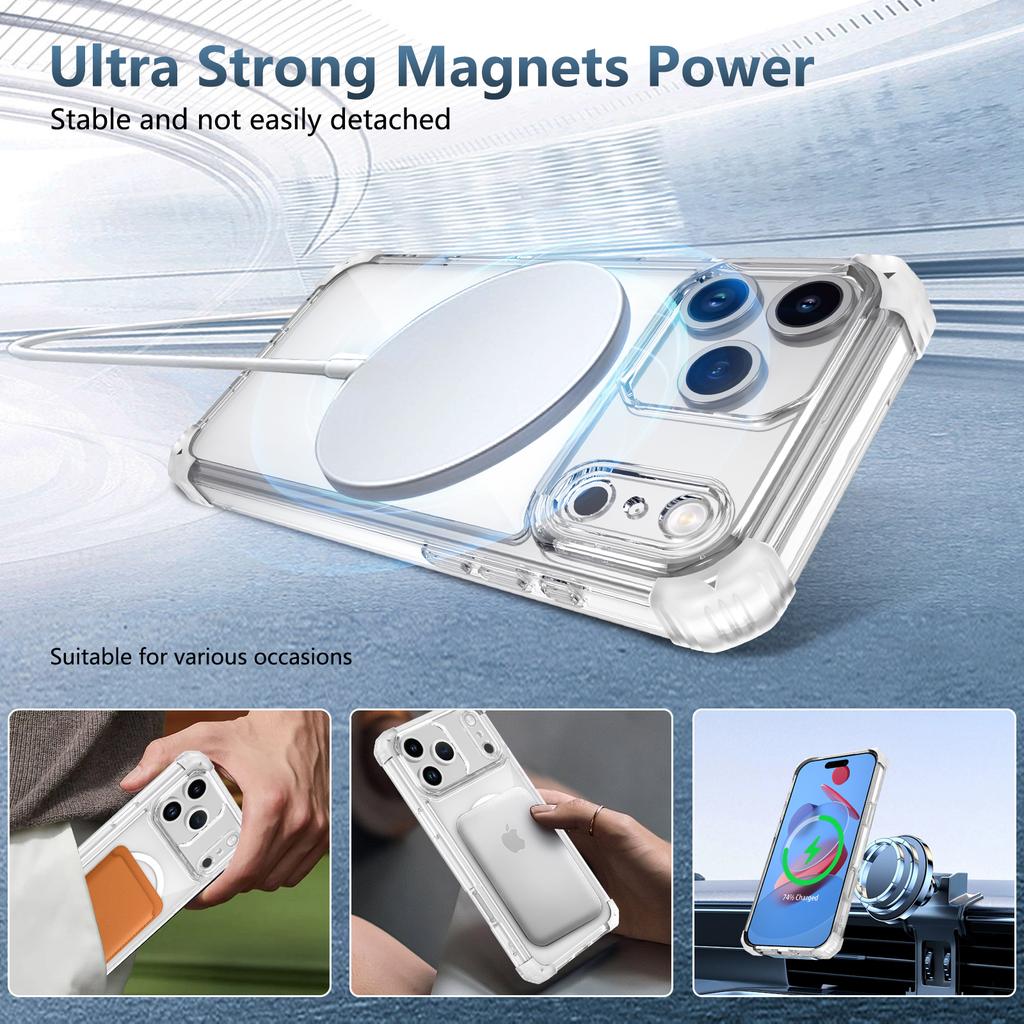 Air Bag Strong Clear Protective Case for Iphone 17 Pro Max 17 Air Iphone17 16 15 14 Plus 13 12 Pro Iphone16 Wireless Charging