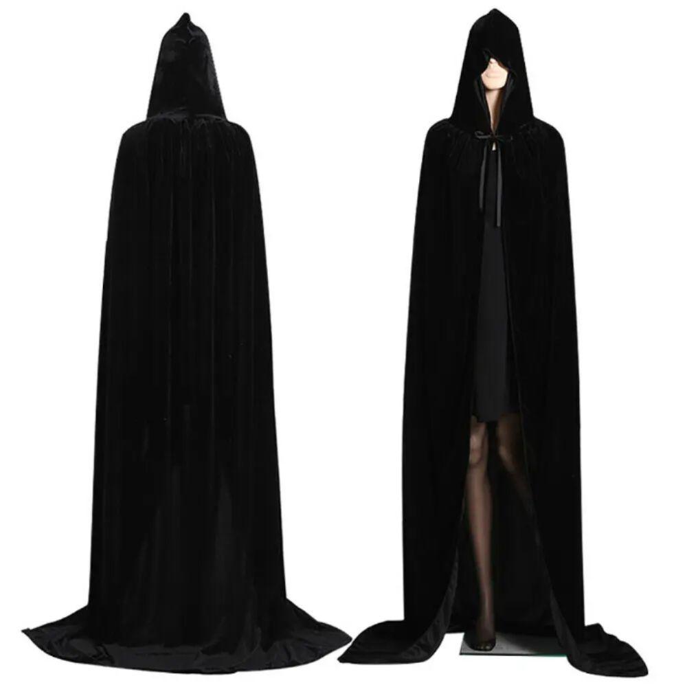 Reversible Design Hooded Robe Solid Color Long Cape New Arrival Halloween Costume  Halloween Party