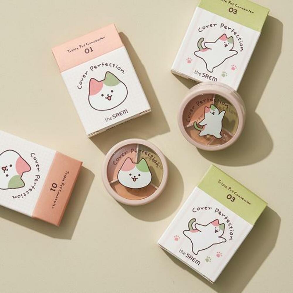 The Saem Korektor Cover Perfection Tripe Pot 4 kolory (Zestaw specjalny/singiel)