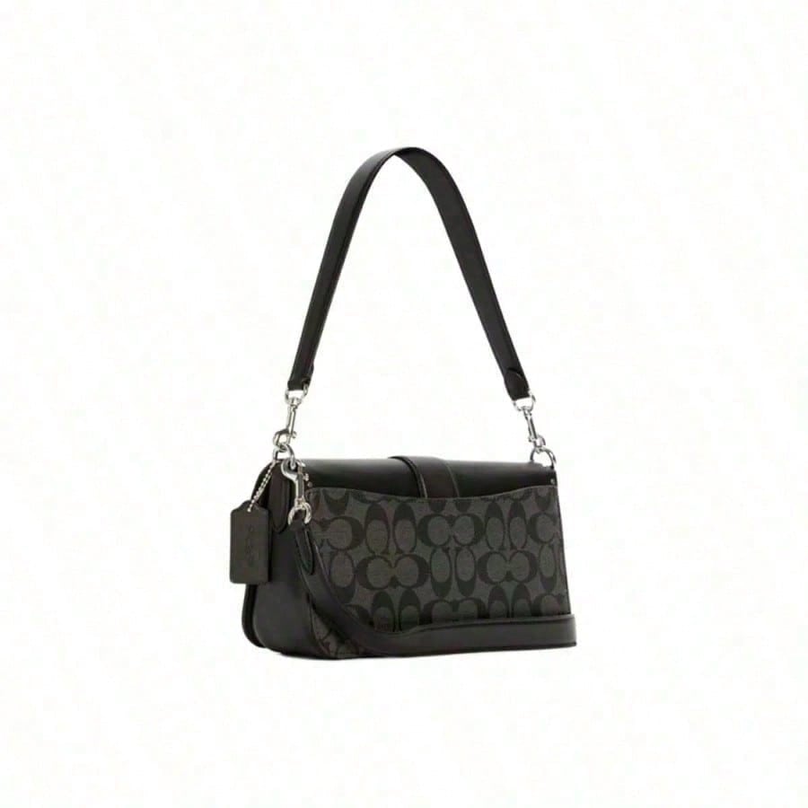 Coach Borsa Georgie 26 Classica Monogramma Borchie - Media Donna Nera 5605-SVS3L
