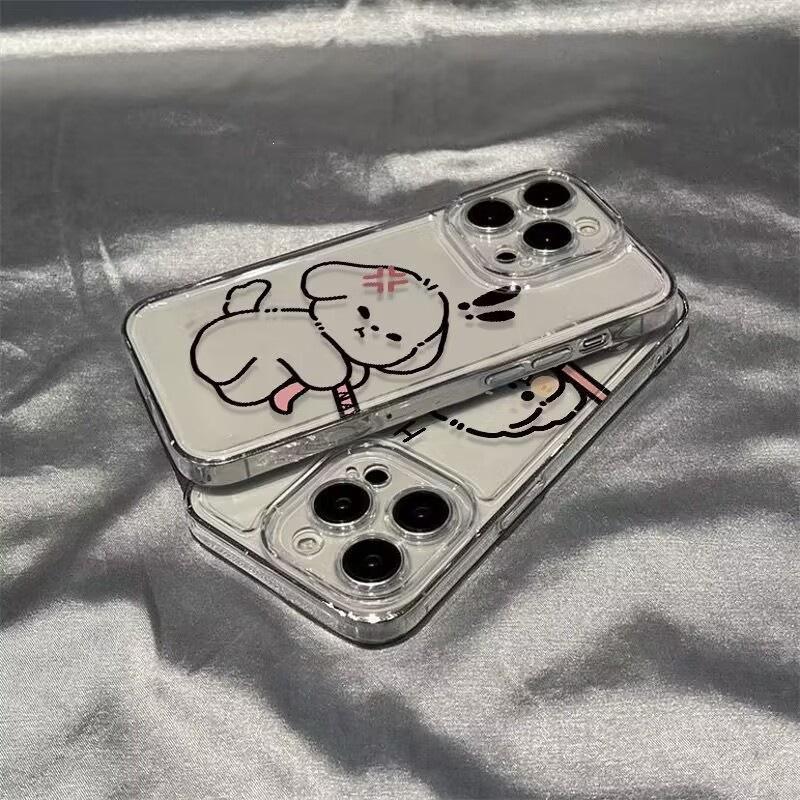 Couple Personality Dog Suitable for Apple 15/16promax Mobile Phone Case 12/11pro Transparent Xr/xs/78p Soft