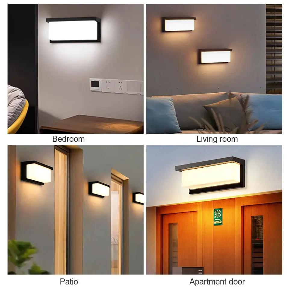 Zewnętrzna lampa ścienna LED Wodoodporna IP66 Czujnik Ruchu Zewnętrzne Oświetlenie LED Lampy na ganek Balkon Oświetlenie Ogrodu Zewnętrzna Lampa Ścienna