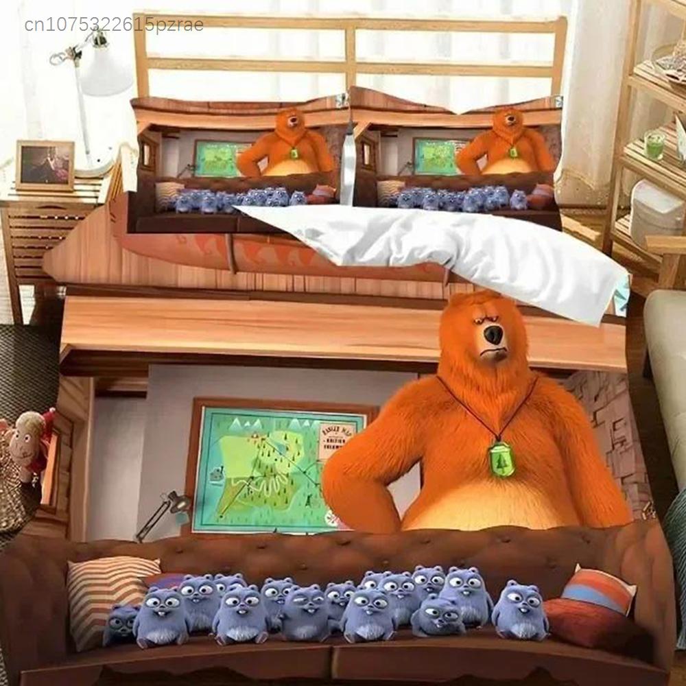 3D G-Grizzy And The Lemmings Bedding Set Printed Bed Set With Pillowcase Bed Duvet Cover Soft Queen King Size Bedclothes Home