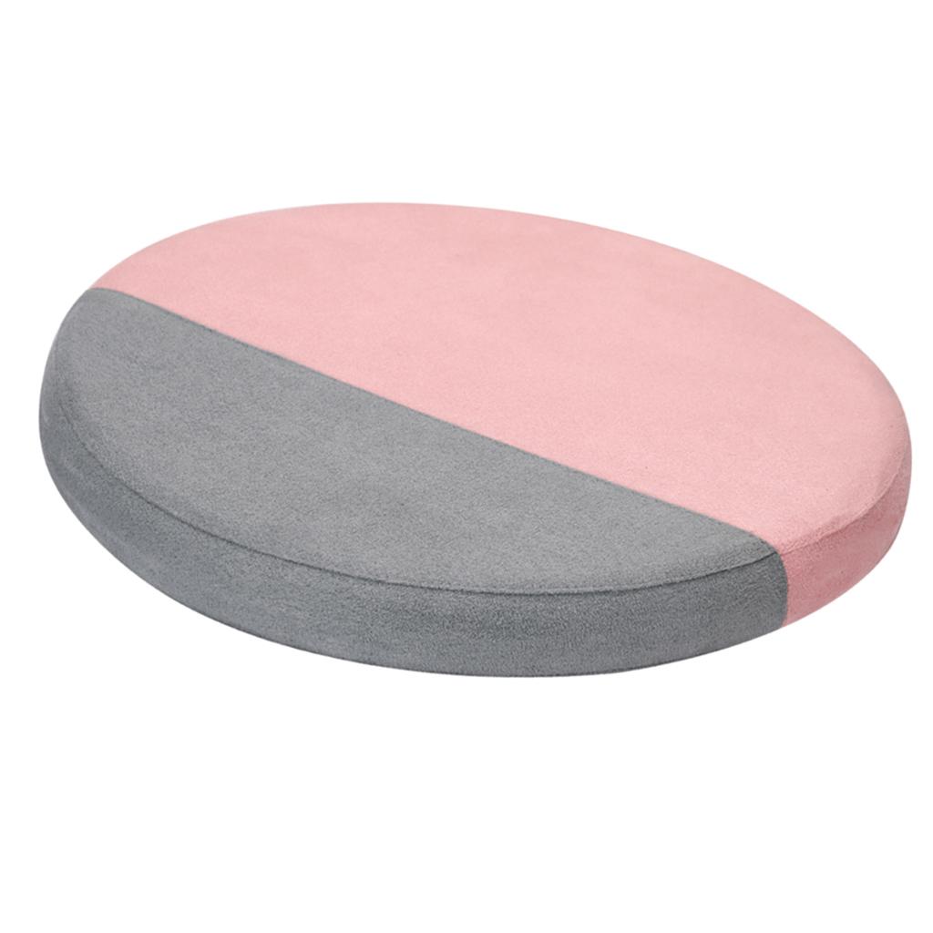 Round Stool Cushion Pad Memory Foam Meditation Pillow Matrress 33cm - Pink Gray