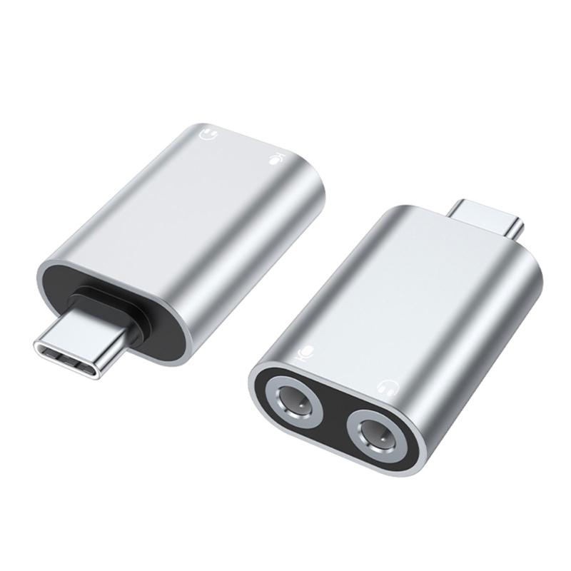 USB C to 3.5mm Headphone Splitter Double Headphone Port Converters Type C to 3.5mm Female Splitter for Type C Phone