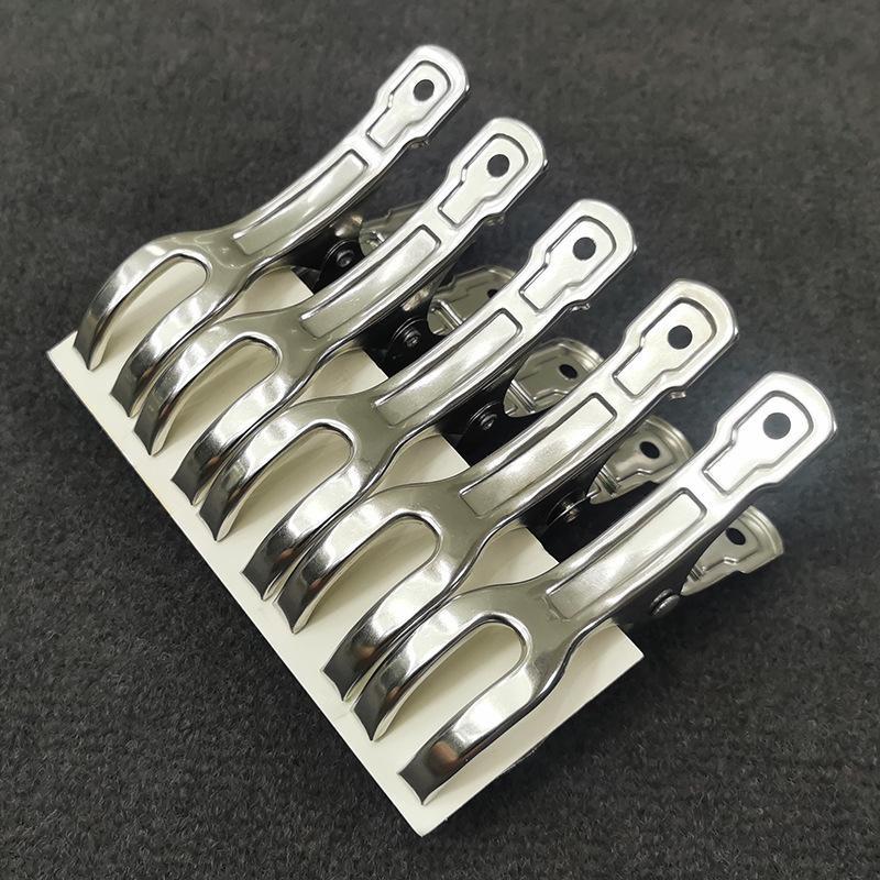 6Pcs Clothes Clips Stainless Steel Opening Clip Hanger Retainer Beach Towel Clips Keep Your Towel Clothes From Blowing Away Windproof Clip