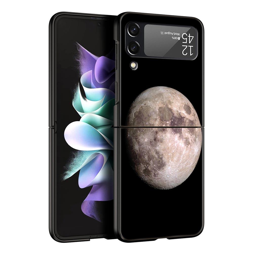 

Чехол для телефона Z Flip 4 для Samsung Galaxy Z Flip 3 5G ZFlip3 Flip3 zflip Flip4, черный жесткий чехол для ПК, эстетический чехол в виде космической планеты Galaxy Z Flip