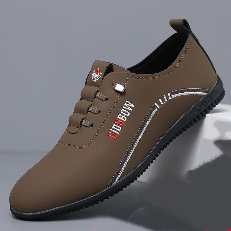 Men's 2026 Spring/Autumn Soft Sole Leather Slip-on Shoes: Non-slip, Wear-resistant, Breathable, Casual All-Season Style.