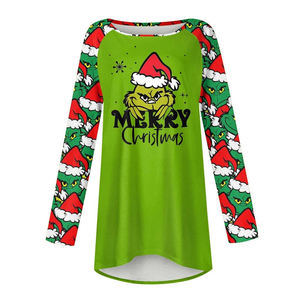 Dámské podzimní a zimní tričko s dlouhým rukávem a kulatým výstřihem ležérní tričko s dlouhým rukávem