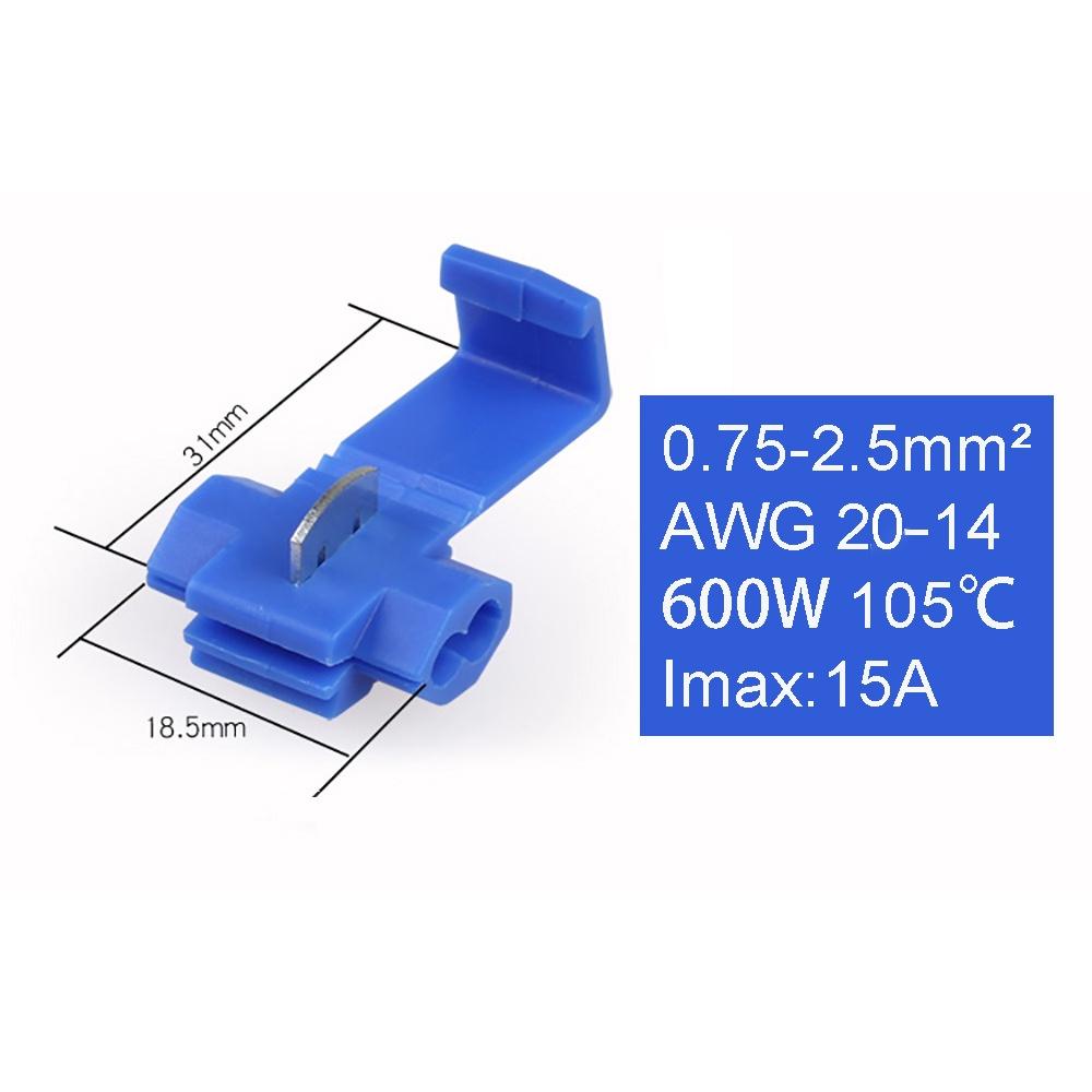 5/10/50/100Pcs Quick Fixing Lock Splice Terminals Common Electric Wire Blue Block Quick Connectors