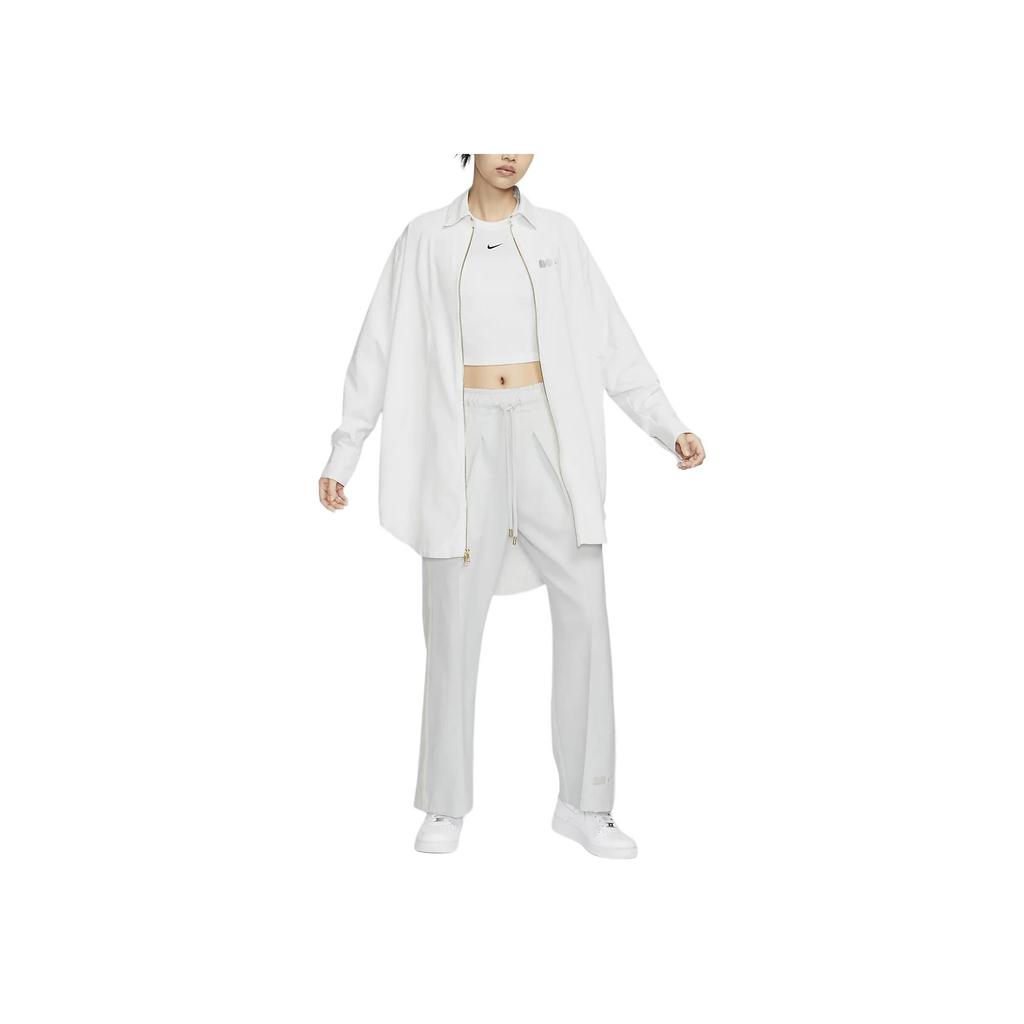 Nike Naomi Osaka Series Polo Comfortable Loose Long Sleeve Shirt Women shirts Mountain-White Light-Redwood FV7805-121