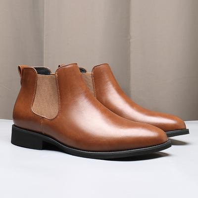 Neue Schuhe für Herren Leder Freizeitschuhe Spitzschuhe Freizeitkleiderschuhe Frühling Herbst Klassische Chelsea Boots