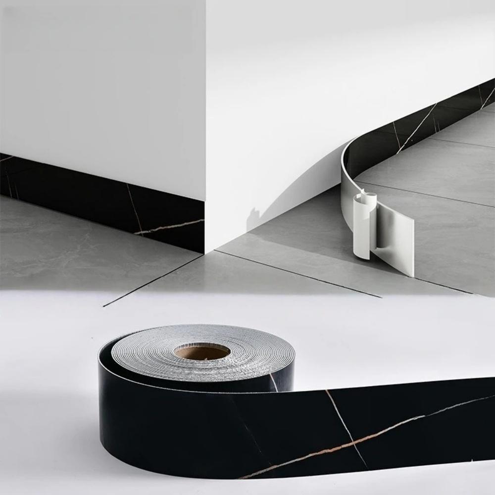 1pc 10cm X 5m PVC Self-Adhesive Marble Baseboard Sticker - Waterproof Skirting Board Protector for Corner Window Sill Home