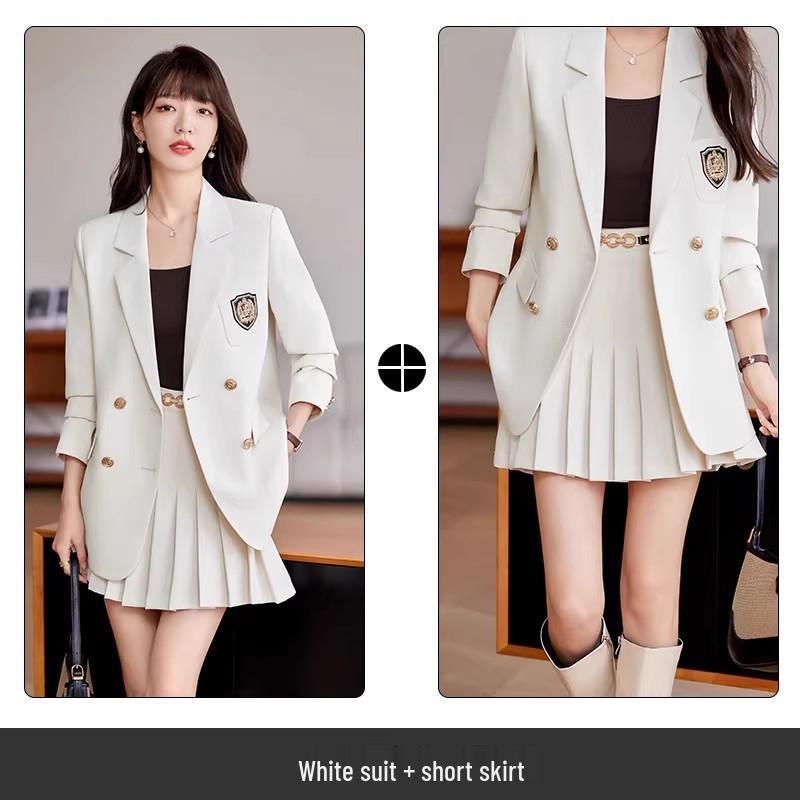 

Women s Premium Black Suit Set: Spring/Fall JK Uniform for College Interviews & Formal Wear Medium