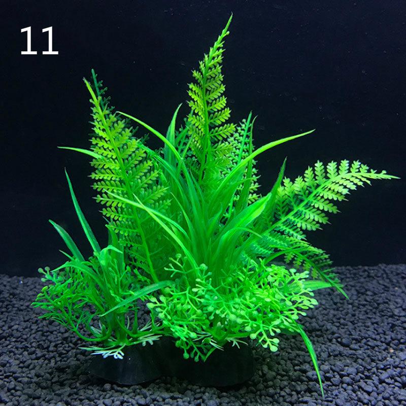 Artificial Aquarium Decor Plants Water Plastic Ornament Aquatic Plant Fish Tank Grass Decoration Accessories 14cm 12 Kinds