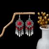 Bohemian Fringed Turquoise Earrings, Retro Minority Style Earrings, Personalized Temperament Earrings.
