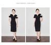 Shenzhen Nanyou Off-Shoulder Wooden Ear Edge Summer Dress - Celebrity Style Elegant Hip Skirt for Women