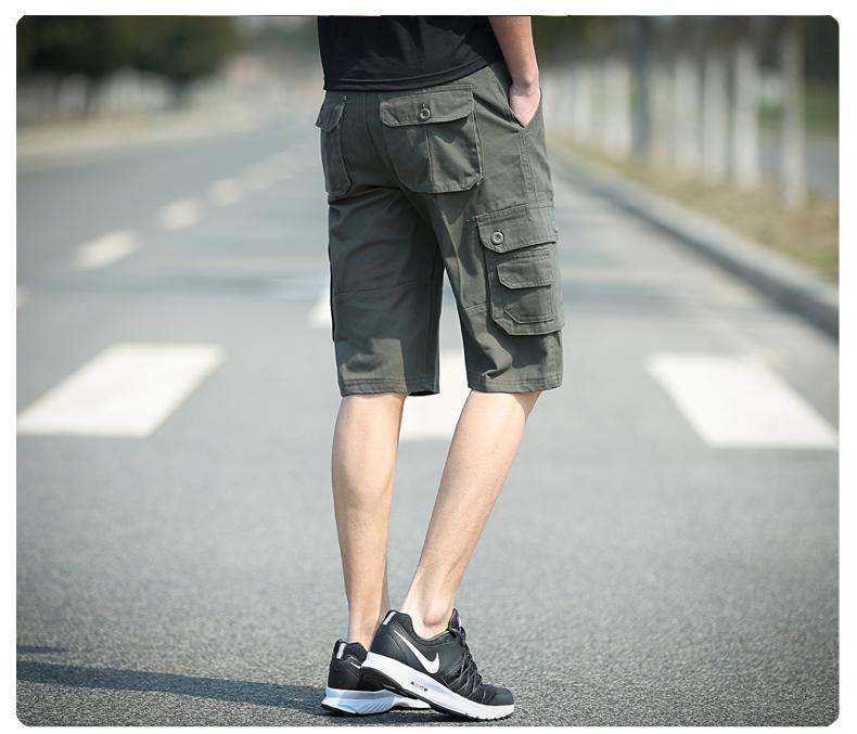 Ανδρικά Καλοκαιρινά Casual Φαρδιά Σορτς Εργασίας με Μοτίβο Παραλλαγής και Πολλαπλές Τσέπες