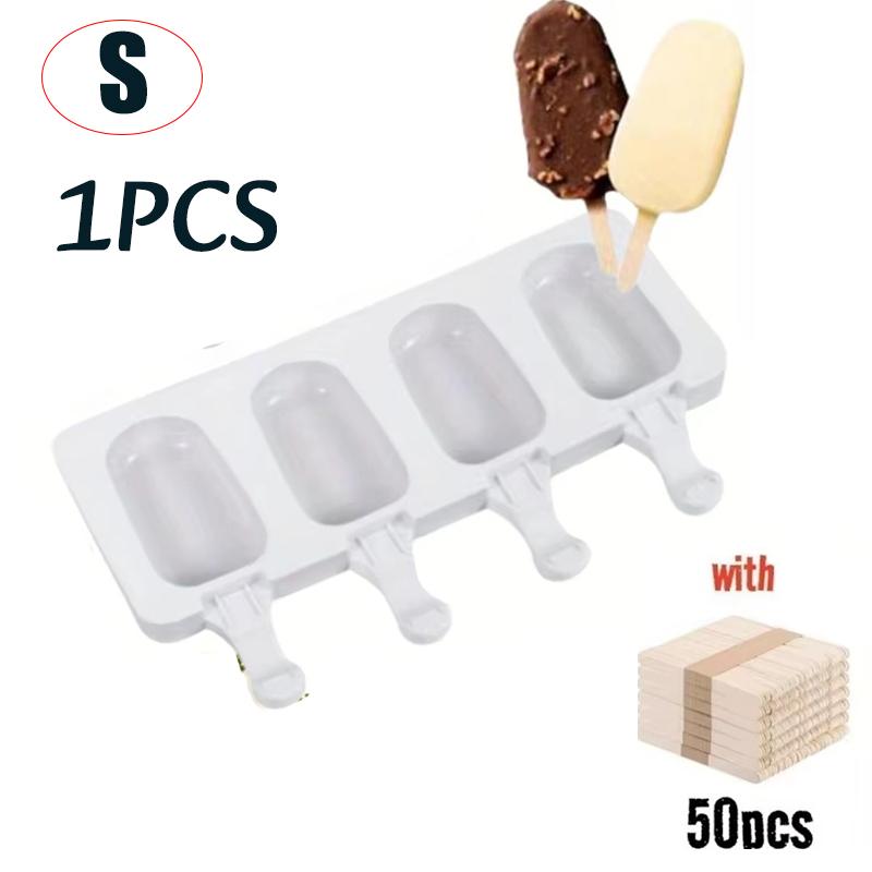 Silicone Ice Cream Popsicle Mold Combination With Ice Cream Stick DIY Chocolate Dessert Maker Ice Cube Tray Mold Homemade Tools