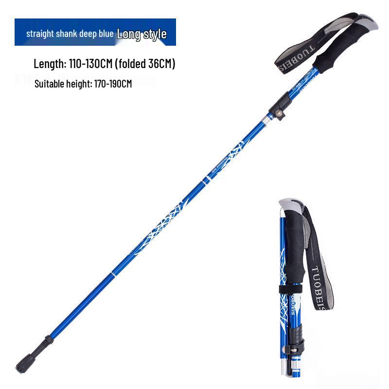 

Adjustable Aluminum Alloy Folding Trekking Pole: Lightweight, Non-Slip, Telescopic Walking Stick for Hiking.