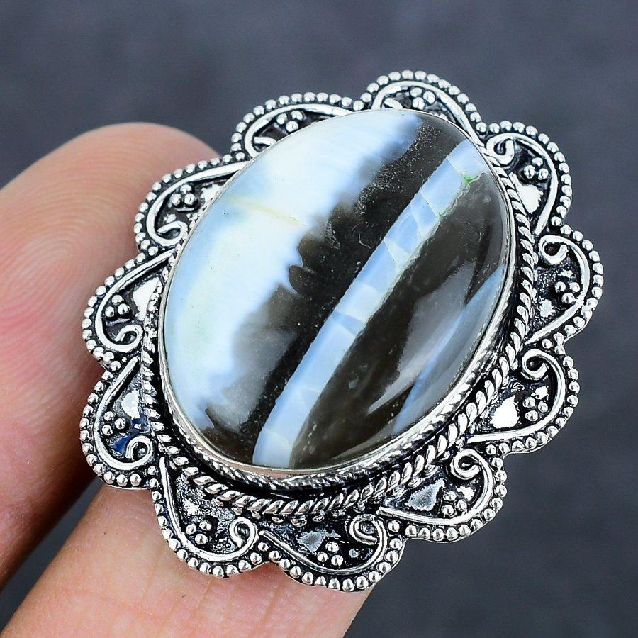 Owhyee Opal Gemstone Handmade 925 Sterling Silver Jewelry Ring Size 8.5 Z2m03