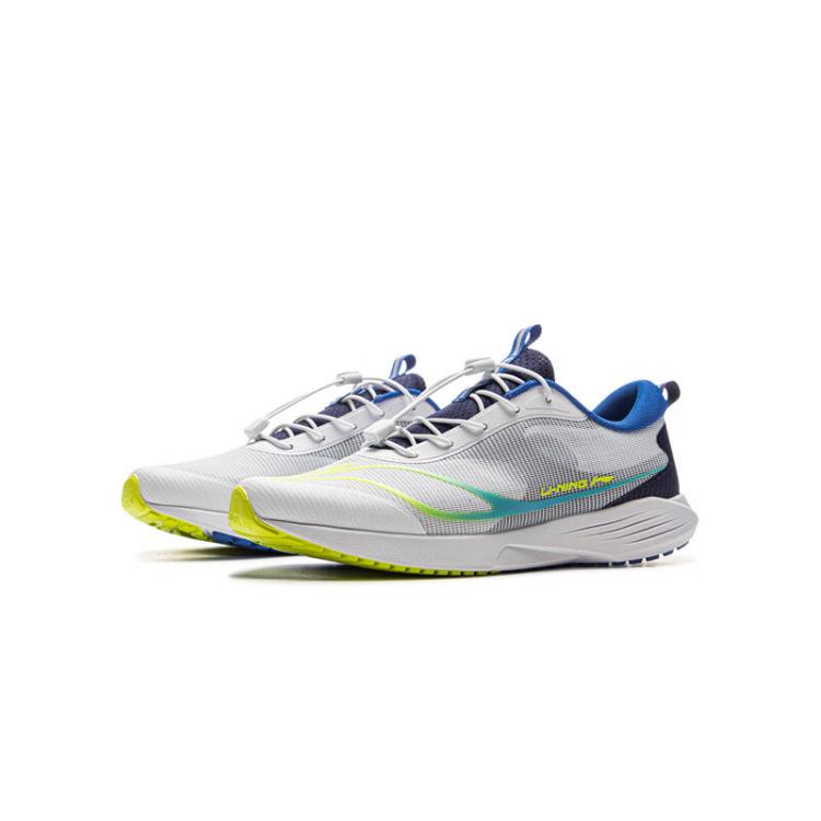 Li Ning Kids Running Fabric Leisure V1 Sports Fashion Non-Slip Breathable Low-Top Running Shoes Men sneaker White Blue YKFV054-5