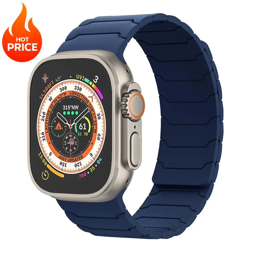 Magnetic Silicone Strap For Apple Watch Ultra 3 2 49mm Band 45mm 44mm 41mm 40mm 38 Bracelet Iwatch Series 11 10 42 46mm 987654SE