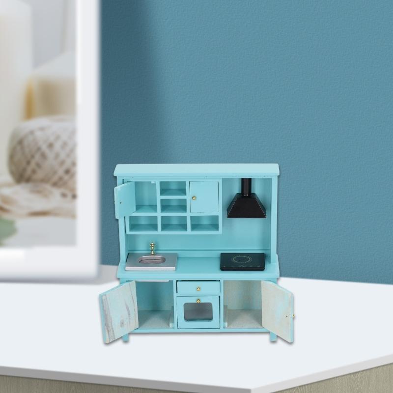 1/12 Scale Dollhouses Miniature Kitchen Furniture Pretend Play for Kids Doll House Furniture Model for Dollhouses