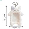X7XC Cartoon Bear Card Cover Rabbit Credit Card Case Protective Sleeve with Keychains