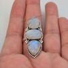 Natural Moonstone Ring, Wedding Ring, 925 Sterling Silver Ring, Oval Teardrop Multi Stone Ring, Blue Fire Moonstone Ring