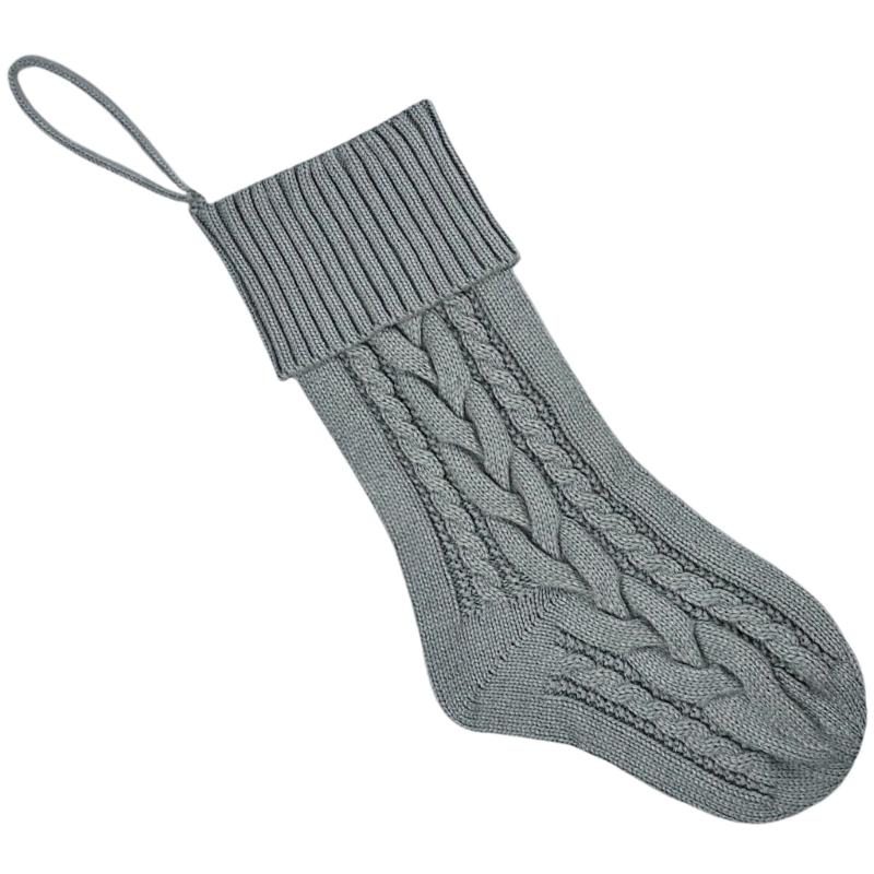 Holiday Stocking Large Capacity Knitted Sock For Christmas Gifts Elegant Reusable Festival Home Decoration