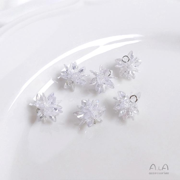 

Серьги-снежинки с цирконами ручной работы и бриллиантами, дизайн «Звездное небо» и «Ледяной цветок»