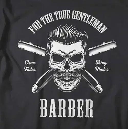 Barber Skull Sharpened Razor Hair Salon Barbers T-Shirt 100% Cotton O-Neck Summer Short Sleeve