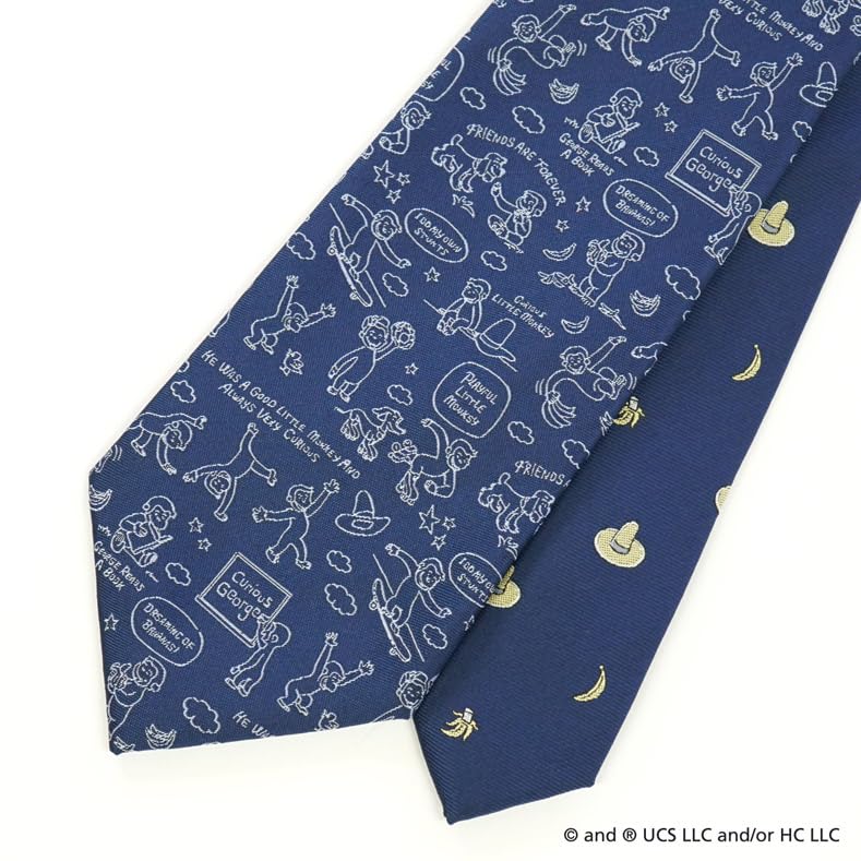 [Curious George] Tie UND49161 Blue Navy Party Brand Tie Character Gift