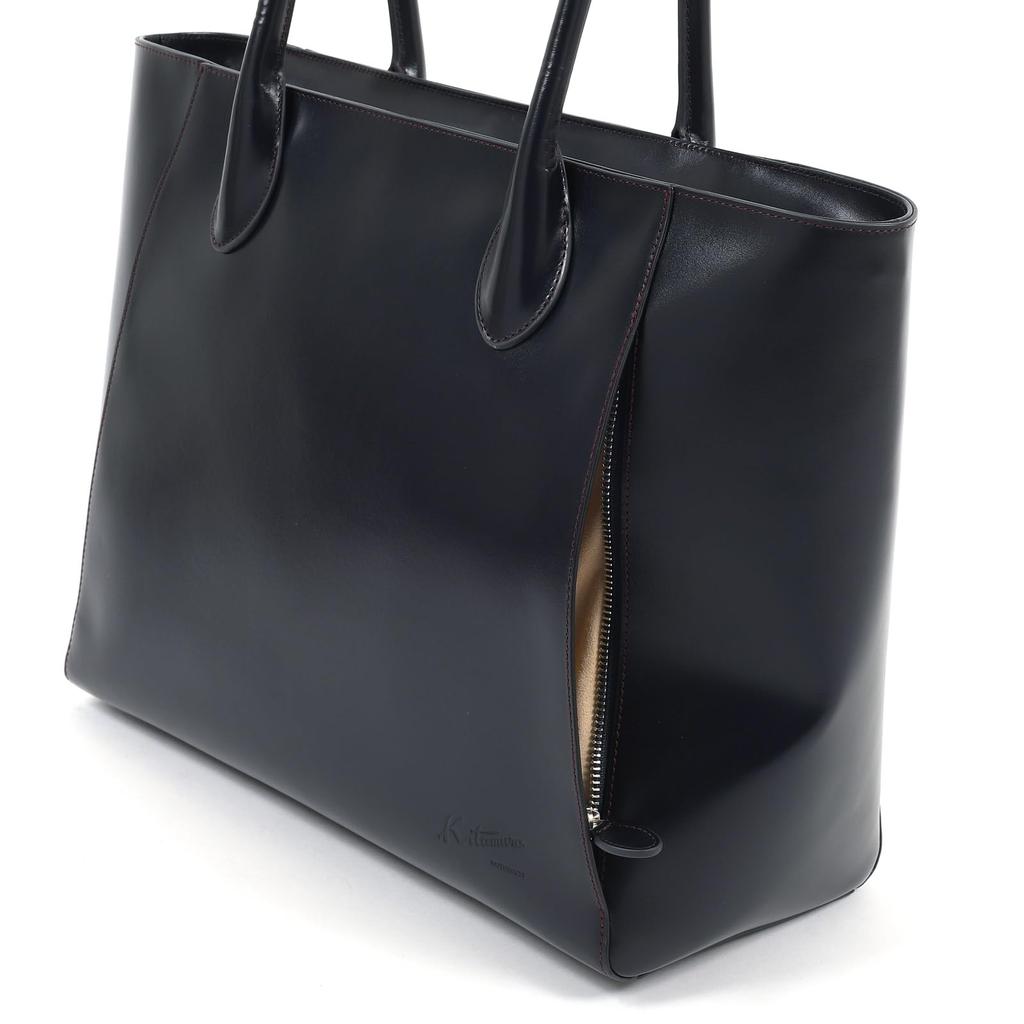 Tanned Leather Bag Dark Stitch 10711 [Kitamura] Semi-Shoulder Z-0638 Men's Blue/Wine [Navy]