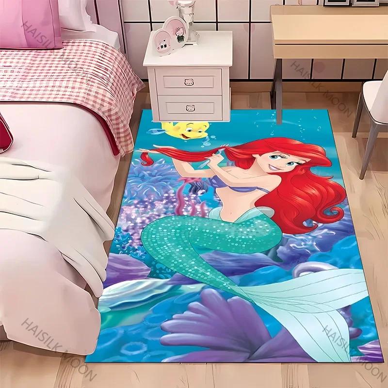 3D Printing Little Mermaid Ariel Princess Cartoon Carpet!Lving Room Bed Mat,Non-slip Durable Rug,Modern Simple Style Great Gift