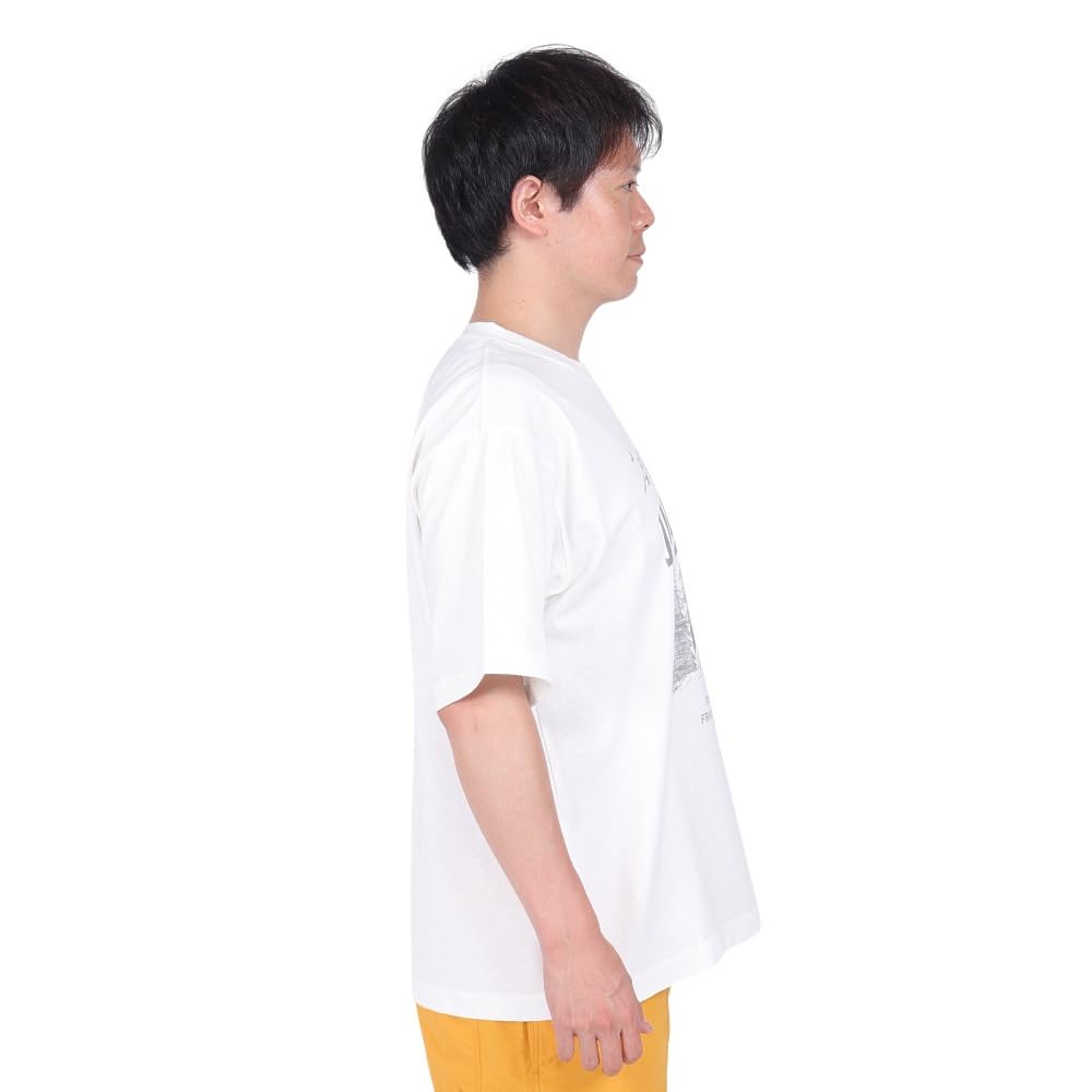 Short Sleeve Print Weight Organic JP WANDER WOLF Daily Use Base Layer [Jack Wolfskin] Men's T-Shirt (Heavy Cotton) [5033971 / T] 5055_off-white