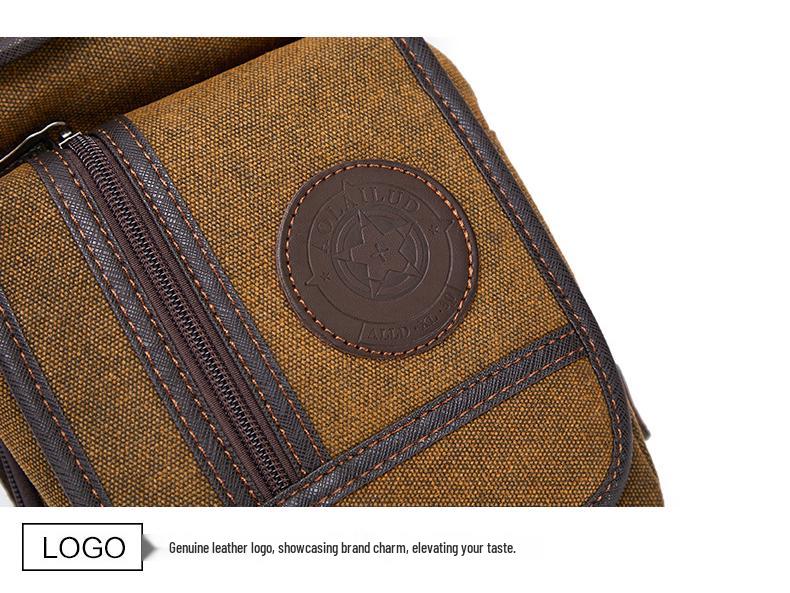 Riñonera de Lona Impermeable para Hombre para Exteriores, Cruzada Resistente al Desgaste para Viajes