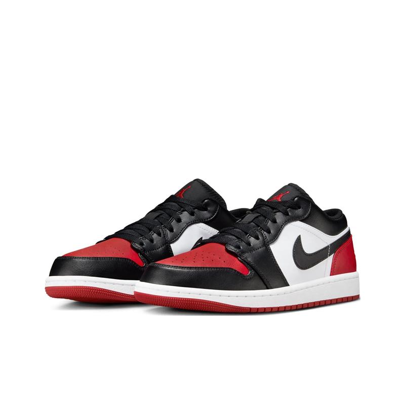 Jordan Air Jordan 1 Slip Resistant Low Top Vintage Basketball Shoes Unisex Bred Toe Jordan 553558-161