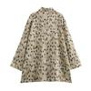 Fashion Style 2024 Autumn New Women's Leopard Print Print Long Sleeves Lapel Shirt Pants 8627055