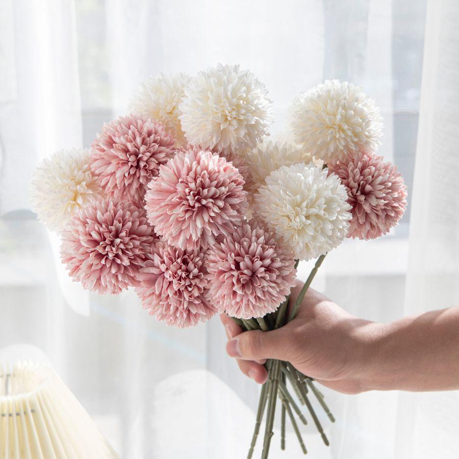 10/20PCS Artificial Flower Silk Dandelion HydrangeaHomeRoom Wreaths Wedding Bouquet Bridal Festival Party Yard Accessories Decor