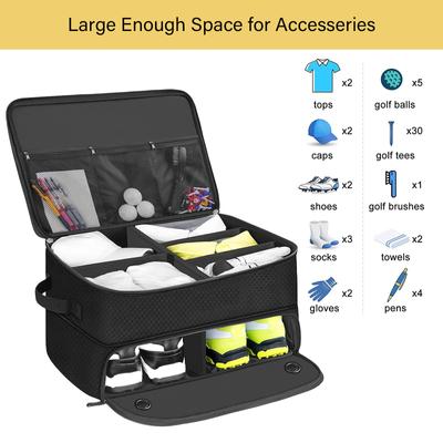 Golfs Trunk Organizer 2 Layers Golfs Accessories Bag for Men Waterproof Car Golfs Storage Organizer with Compartment