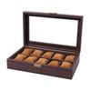 2/3/6/10/12 Grid Watch Box Wood Watch Cases Display Holder Wristwatch Organizer Jewelry Gift Box with Clear Lid & Pillow