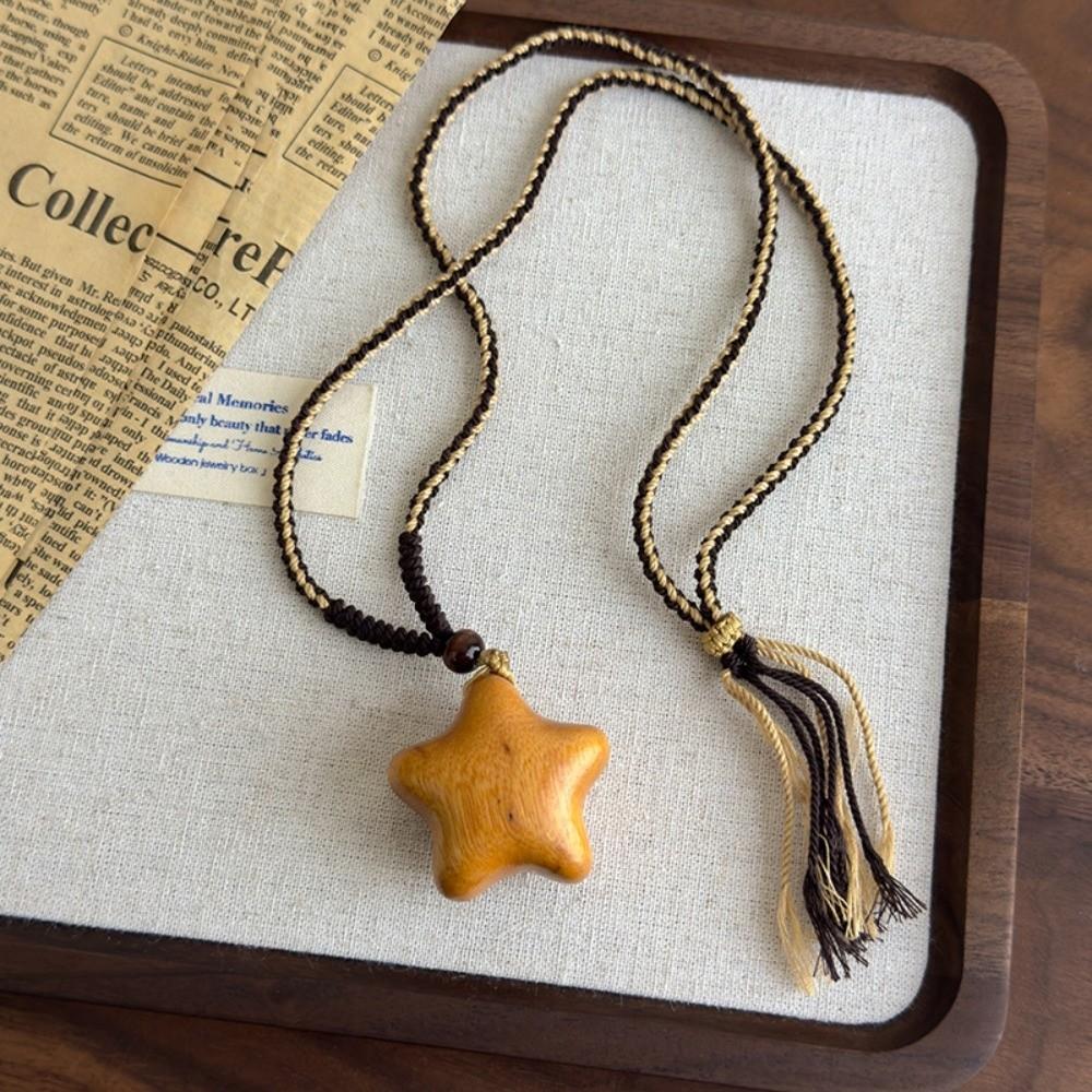 Bohemian Style Wood Clavicle Chain Y2K Accessories Couple Friends Choker  Holiday