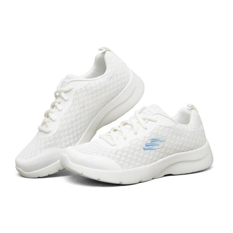 Skechers Dynamight 2.0 Women White Low Top Running Shoes Mesh Breathable Lightweight 149542-WHT