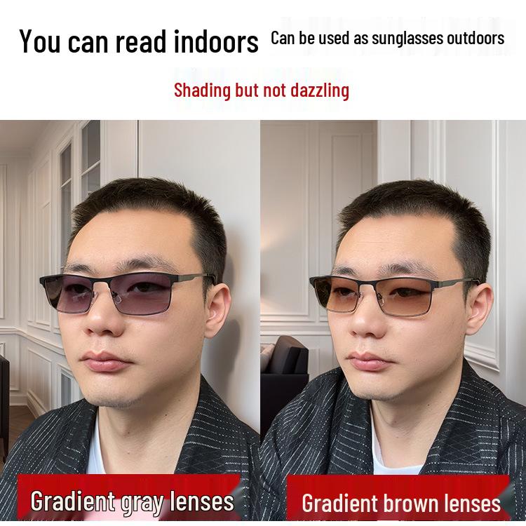 Men's Progressive Multifocal Reading Glasses: Dual-Use for Distance & Near, Anti-UV & Blue Light Protection